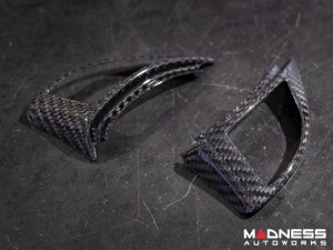 FIAT 500 Steering Wheel Trim - 3 piece kit - Carbon Fiber - Italian Racing Stripe